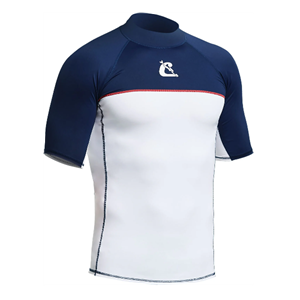 RASH GUARD SHORT/SL WHITE BLUE